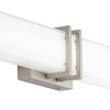 Possini Euro Design Exeter Modern Wall Light Brushed Nickel 24" Light Bar LED Fixture Silk Screened Glass Shade for Bedroom Bathroom Vanity Reading - 3 of 4