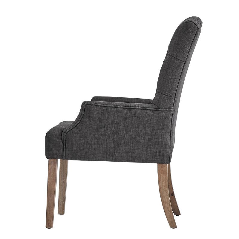 Raghnaid Distressed Tufted Linen Dining Chair - Inspire Q, 5 of 11