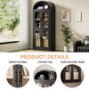 71.4 in Tall Arched Bookshelf with Doors and Drawers - 15.83 in Depth Wooden Display Cabinet, Farmhouse Rounded Bookcases for Living Room & Kitchen - 4 of 4