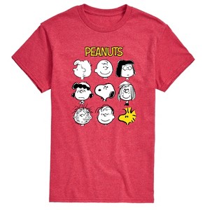Men's - Peanuts - Many Faces Of Snoopy And Friends Short Sleeve Graphic T-Shirt - 1 of 4