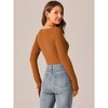 Seta T Women's Fall Winter Square Neck Long Sleeve Casual Sweater Bodysuit - 4 of 4