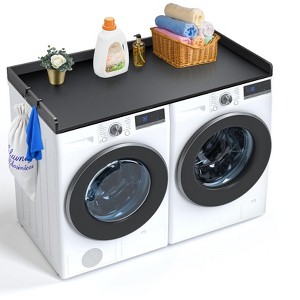 VEVOR Washer Dryer Countertop, 54" x 27" Wooden Washer and Dryer Countertop, Water-Resistant Laundry Machine Topper Cover with Anti-Slip Pads,Black - 1 of 4