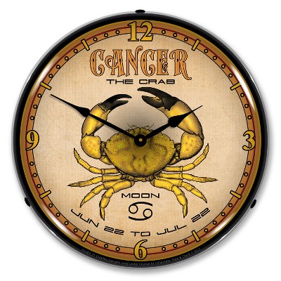Collectable Sign & Clock | Cancer LED Wall Clock Retro/Vintage, Lighted
