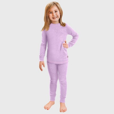 City Threads Girls USA-Made Soft & Cozy Thermal Long Johns 2-Piece Set - Warm Base Layer & Loungewear