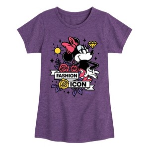 Girls' - Disney - Minnie Mouse is a Fashion Icon Fitted Short Sleeve Graphic T-Shirt - 1 of 4