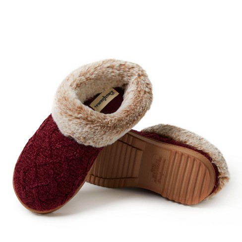 Dearfoams chenille womens online clog slippers