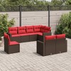 vidaXL 8 Piece Patio Sofa Set with Cushions Brown Poly Rattan - 2 of 4