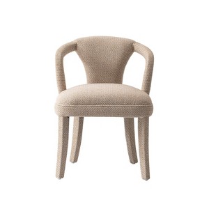 Manhattan Comfort Palmer Modern Tweed Upholstered Dining Armchair Gold Dust - 1 of 4