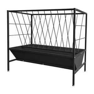 45 Gallon Pasture Hay Feeder, 2 in 1 Hay Grain Livestock Feeder, Heavy Duty Steel Hay Grain Feeding with 24 Gallon Feed Pan for Sheep Calf Cow Horse - 1 of 4