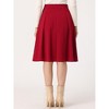 INSPIRE CHIC Women's Belted Waist Casual Knee Length Pleated A-Line Skirt - 4 of 4