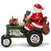 Santa Tractor Festive Green 8 x 5 Resin Stone Christmas Holiday Figurine - 3 of 3
