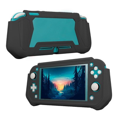 Insten Case For Nintendo Switch Lite Built-in Screen Protector Rugged Front and Back Full Protective Cover with Ergonomic Hanp Grip, Black