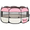 VidaXL Foldable Dog Playpen with Carrying Bag Pink 49.2 in.x49.2 in.x24 in. - 4 of 4