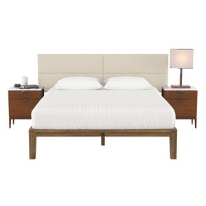 Jaxx Panelist Modern Padded Headboard – Set of 4 Wall Mounted Panels - King, Dune Beige Microvelvet - 1 of 4
