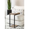 Snack Table with Antique Nutmeg Wood Top and Metal Base ¨C Perfect for Contemporary Spaces for Living Room - 2 of 4