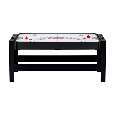 6' Black Multi-Game Table with Pool, Air Hockey, and Table Tennis