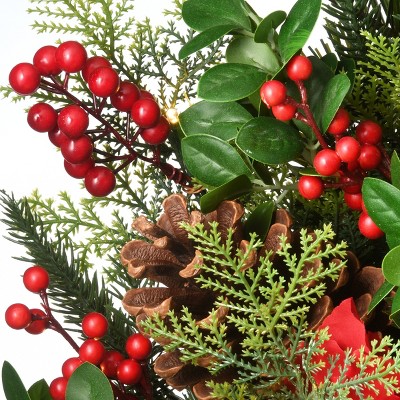 Evergreen Pinecone Charm 30" LED-Lit Christmas Wreath