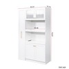 CAVINAS Walnut Kitchen Pantry Cabinet,Kitchen Cabinet with Pull-Out Shelves,4 Doors,Ball-Bearing Slides,Storage Cabinet for Kitchen,Dining Room - 3 of 4