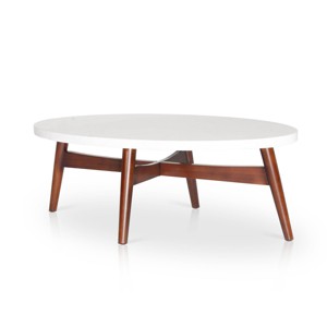Serena Silverstone Oval Cocktail Table White - Steve Silver - 1 of 4