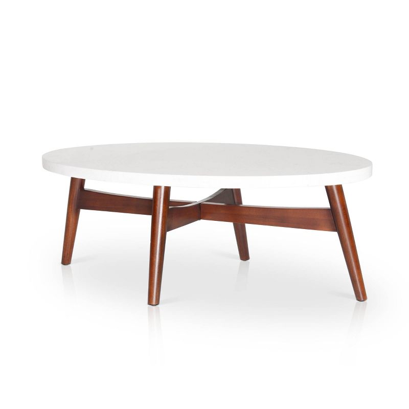 Serena Silverstone Oval Cocktail Table White - Steve Silver, 1 of 9