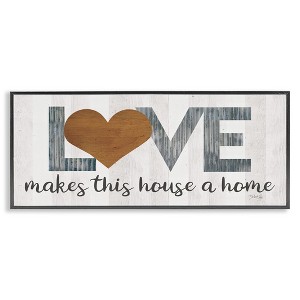 Stupell Industries Love Makes House a Home Motivational Family Phrase, 13" x 30" - 1 of 4