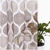 Sheer Kitchen Tier Curtains 36 Inch, Geometric Printed Farmhouse Voile Short Curtains for Cafe, Bathroom, Small Windows, Brown/Taupe, 2 Panels - 2 of 4