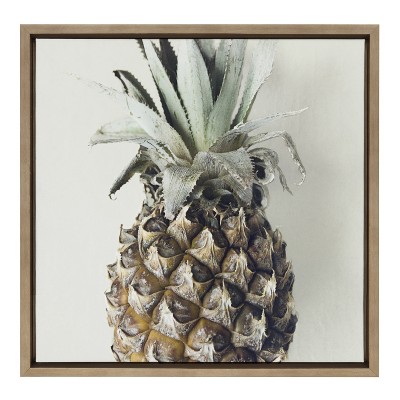 Gold Framed Pineapple Canvas Print, 22x22