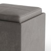 Rockwood - Cube Storage Ottoman with Tray - Distressed Slate Grey - 2 of 4