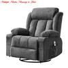 360° Swivel Rocker Recliner Chair w/ Heat & Massage, Widen Overstuffed Oversize Single Sofa Lounge Chair w/ USB Charging 3 Angle Modes - 2 of 4