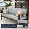 LayinSun 4 Pieces Aluminum Outdoor Patio Furniture Set with Fire Pit Table, Outside Metal Patio Conversation Sets with Deep Seating and Thick Cushions - 3 of 4