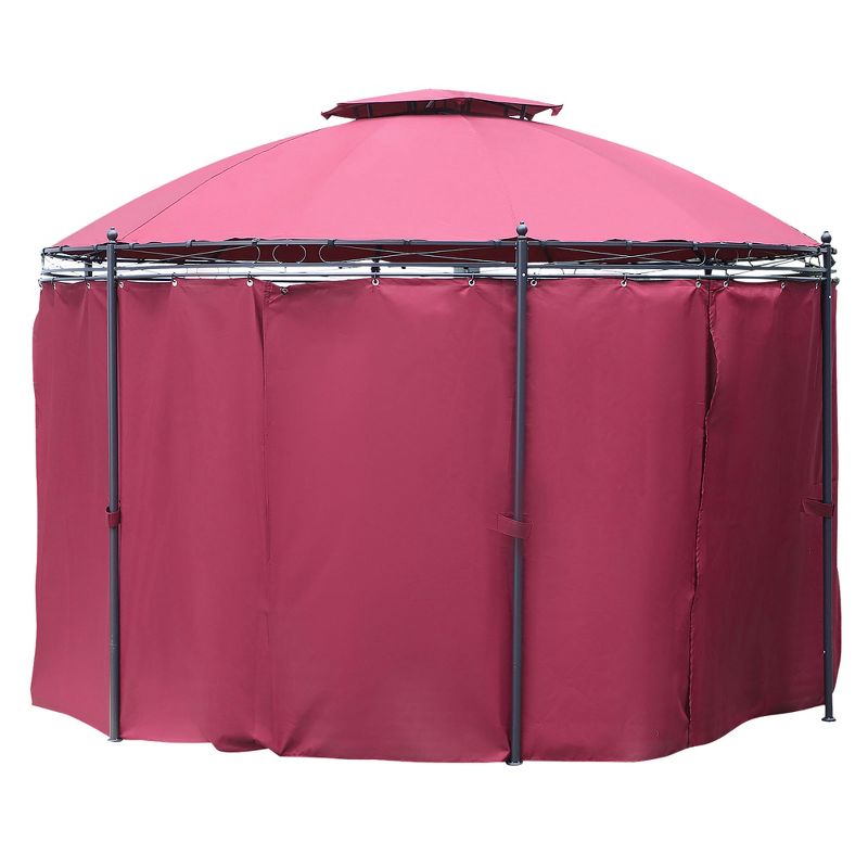 Outsunny 11.5' Steel Outdoor Patio Gazebo Canopy with Double roof Romantic Round Design & Included Side Curtains, 5 of 9