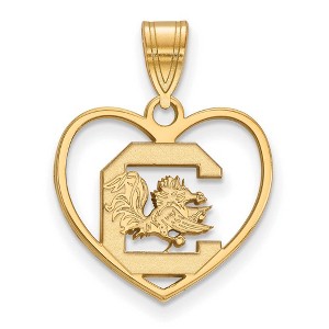 Black Bow Jewelry 14k Yellow Gold Plated Sterling Silver South Carolina Gamecocks NCAA Pendant - 1 of 3