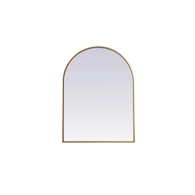 Elegant Lighting Metal Frame Arch Mirror 27x36 Inch in Brass