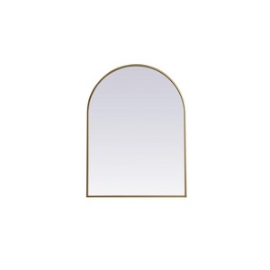 Elegant Lighting Metal Frame Arch Mirror 27x36 Inch in Brass - 1 of 4