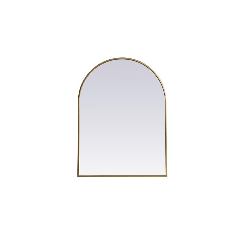 Brass Arch Frame Rectangular Wall Mirror