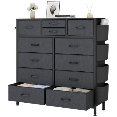 Gikpal 12 Drawer Dresser for Bedroom, Cupboards & Cabinets, Tall Dressers & Chests of Drawers for Bedroom, Side Pockets and Hooks, Living Room