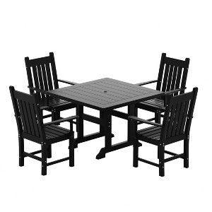 WestinTrends 5 Piece Outdoor Patio Dining Set Outdoor Square Table and Armchair Set - 1 of 2