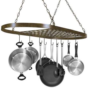 Sorbus Pot and Pan Rack for Ceiling with Hooks