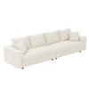Lycvki 102.4 " Plush Corduroy 4-Seat Sofa Deep Seat Couches with Soft Pillows - 3 of 4