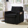 TiramisuBest 31.5" Upholstered Convertible Sleeper Sofa with 5-Position Backrest, Side Pockets & Storage Basket for Small Spaces(Black) - 3 of 4