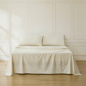 Lush Décor Queen 4pc Sophie Cotton Sheet Set Neutral - 1 of 4
