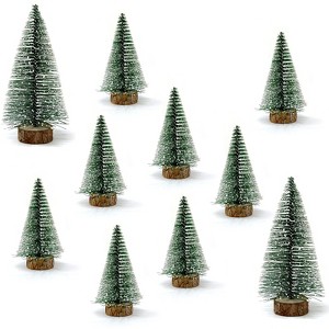 Wrapables Mini Snow Frost Tabletop Artificial Christmas Trees (Set of 10) - 1 of 4