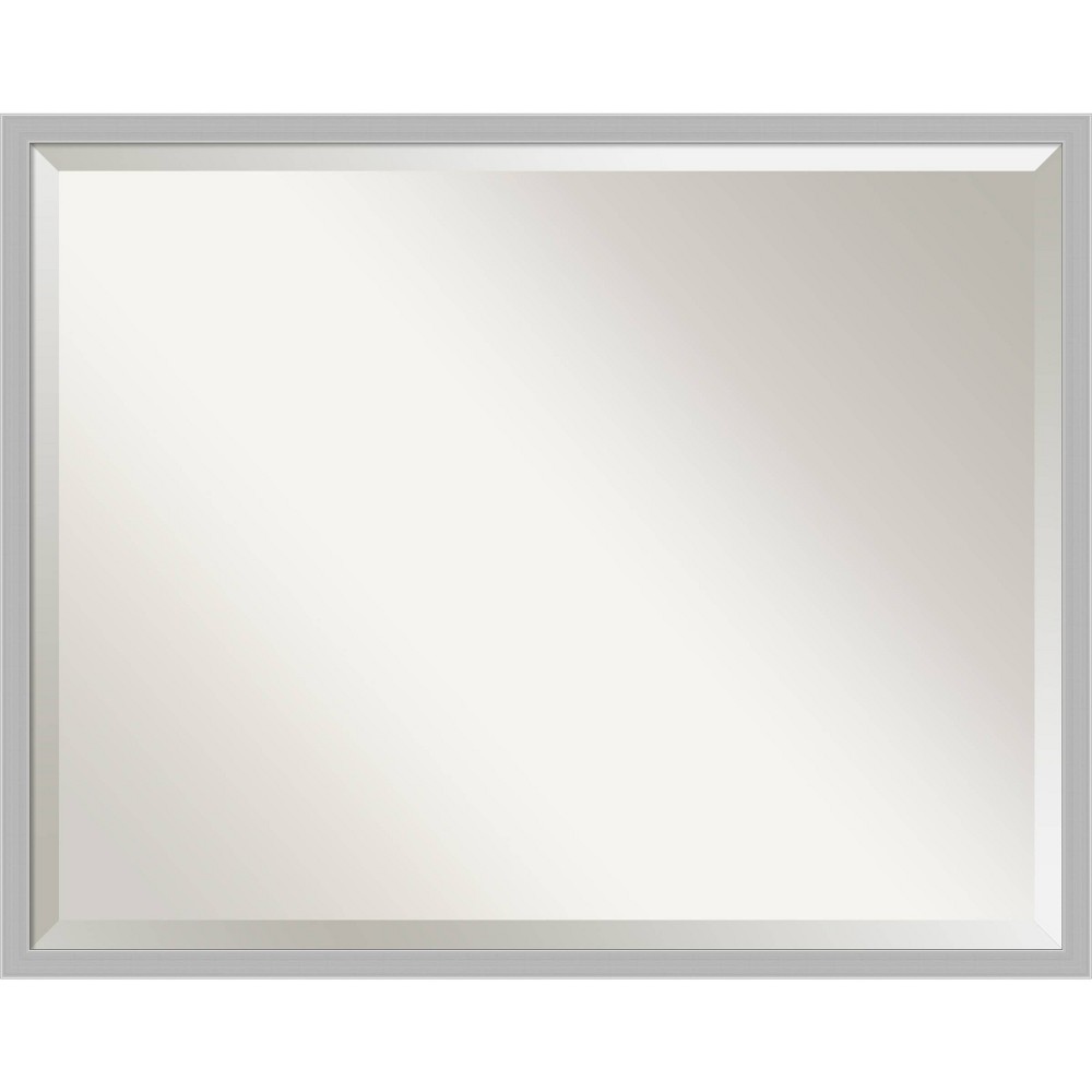 Photos - Wall Mirror 29" x 23" Hera Brushed Framed Bathroom Vanity  Chrome - Amanti