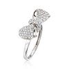Ross-Simons 0.50 ct. t.w. Diamond Bow Ring in 14kt White Gold - 3 of 4
