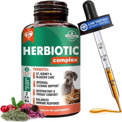 Beloved Pets Herbiotic Natural Herbal Holistic Defense for Dogs and Cats, Urinary Tract, Respiratory, & Intestinal Health 2 oz - 1 pack