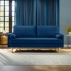 ROOMTEC 65" Mid Century Modern Loveseat Sofa, 2-Seater Velvet Upholstered Love Seat Couch with Bolster Pillows - 2 of 4