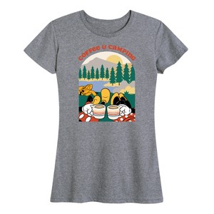Women's - Disney - Coffee And Camping Short Sleeve Graphic T-Shirt - 1 of 4