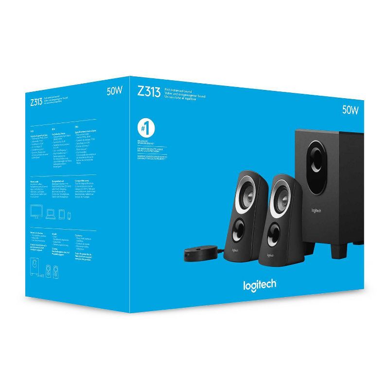 Logitech Z313 Speaker System with Subwoofer - Black, 6 of 8