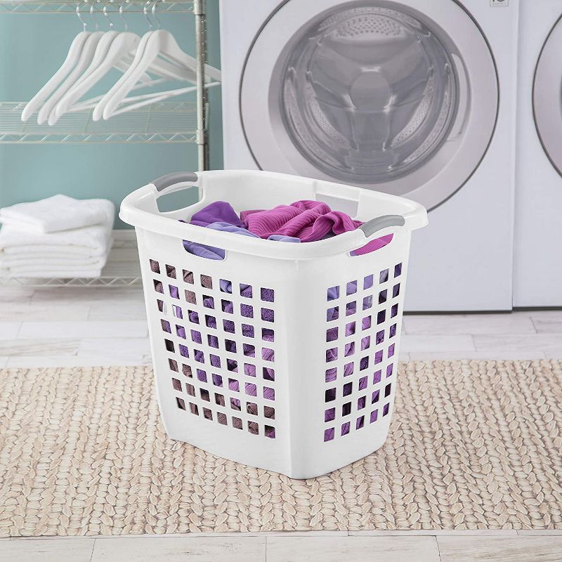 Sterilite Ultra Easy Carry Plastic Dirty Clothes Laundry Hamper Bin with Reinforced Rim and Integrated Handles, 4 of 6