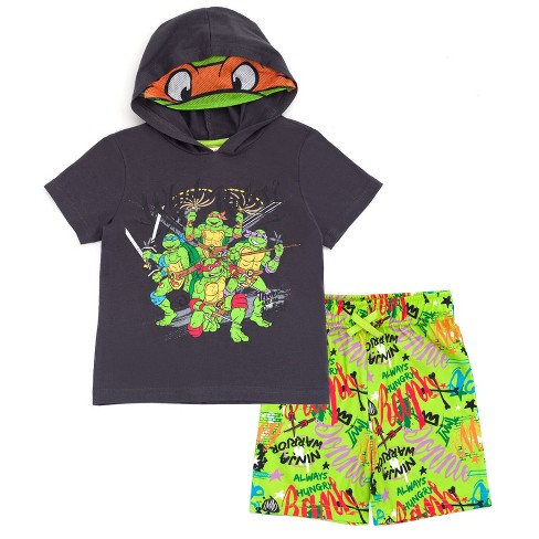 Teenage Mutant Ninja Turtles Leonardo Michelangelo Raphael Big Boys T-shirt  And Mesh Shorts Outfit Set Null 10-12 : Target